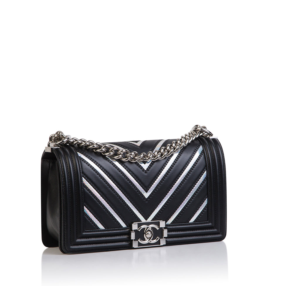 Chanel Boy Bag Lambskin Black Shoulder Bag Style 69