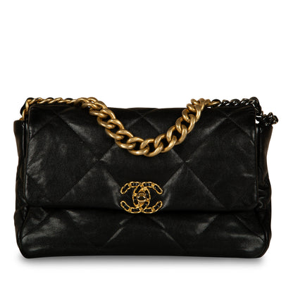Chanel Chanel 19 Lambskin Black Shoulder Bag Style 23