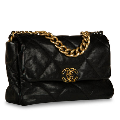 Chanel Chanel 19 Lambskin Black Shoulder Bag Style 23