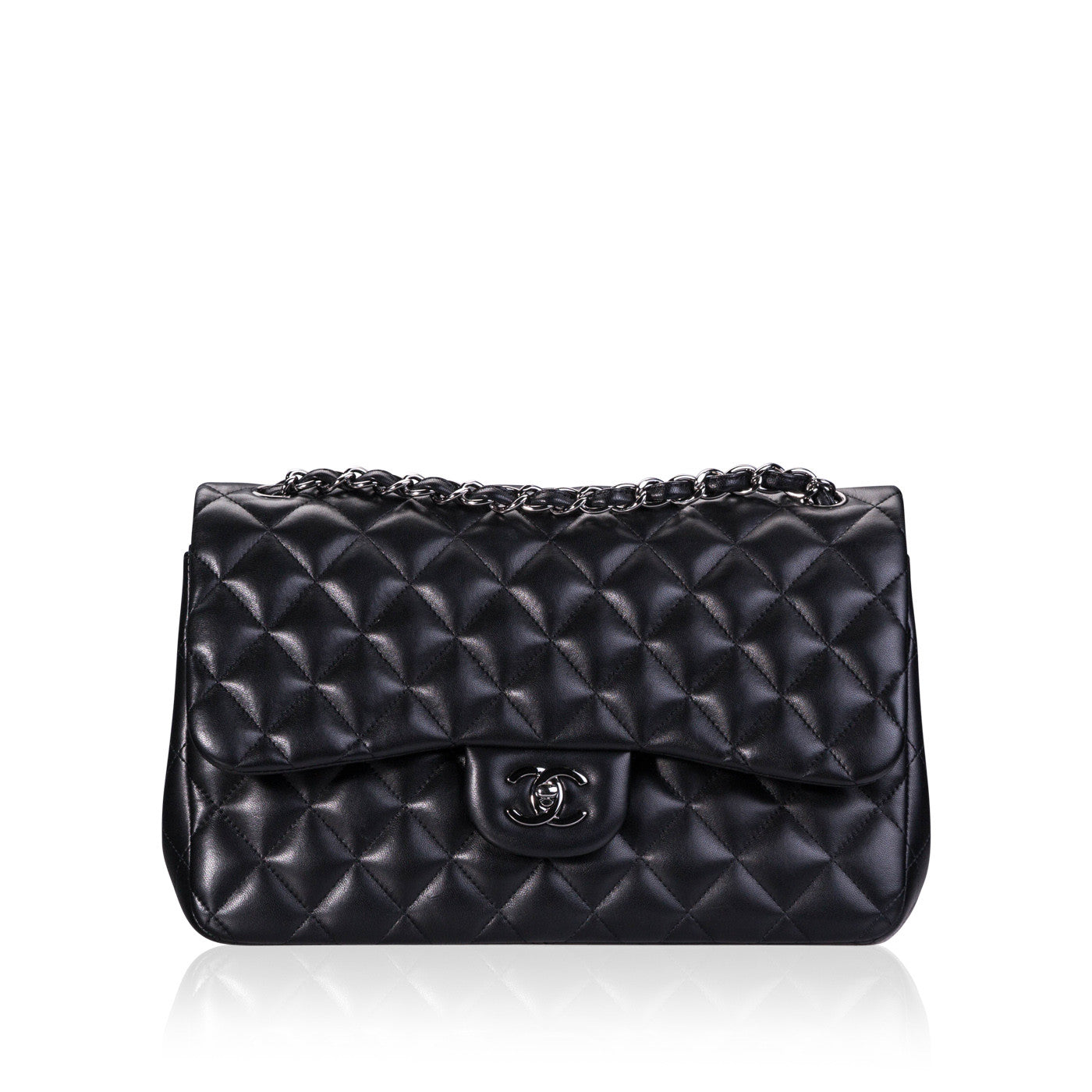 Chanel Classic Flap Lambskin Black Shoulder Bag Style 277