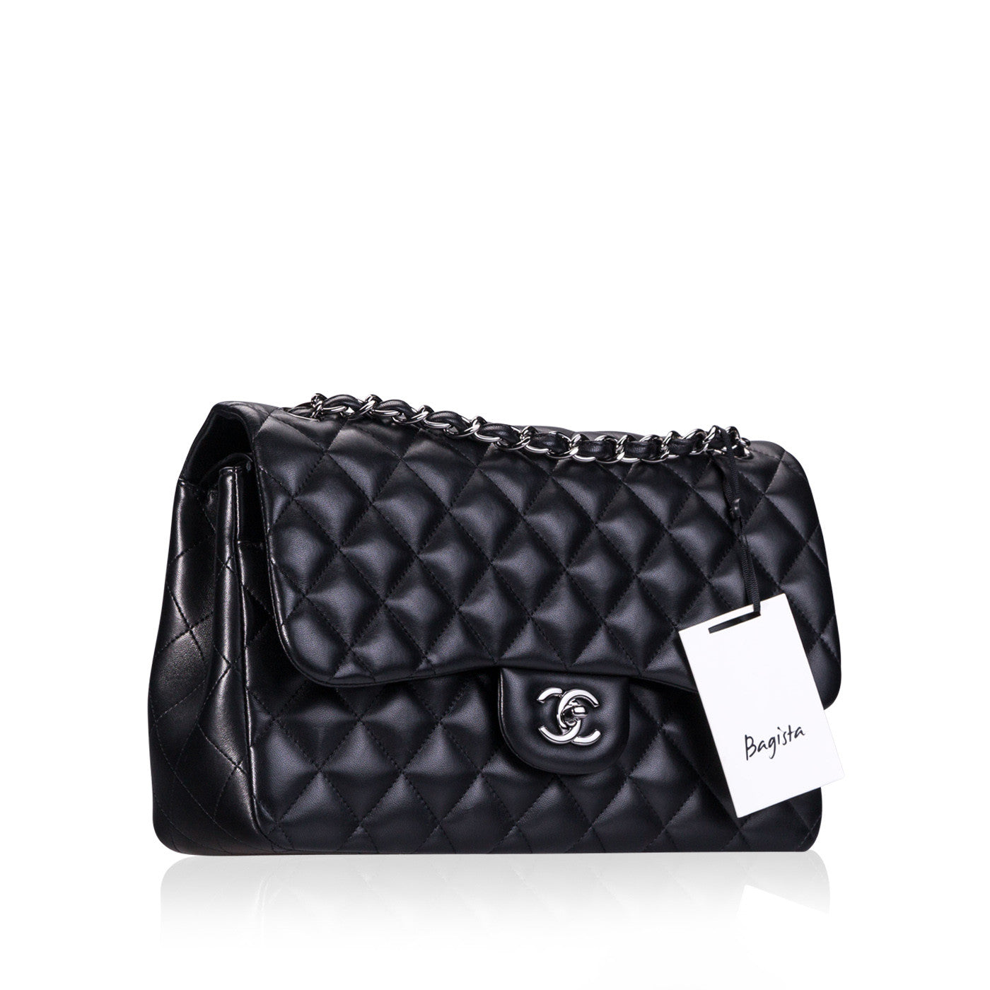 Chanel Classic Flap Lambskin Black Shoulder Bag Style 277