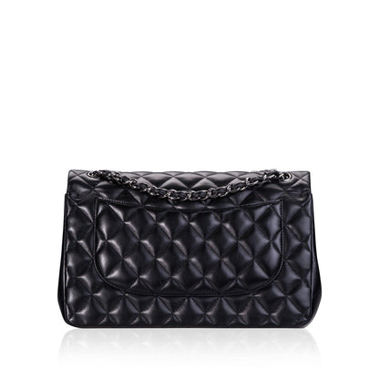 Chanel Classic Flap Lambskin Black Shoulder Bag Style 277