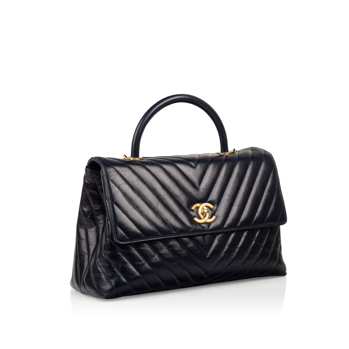 Chanel Coco Handle Calfskin Gold Shoulder Bag Calfskin