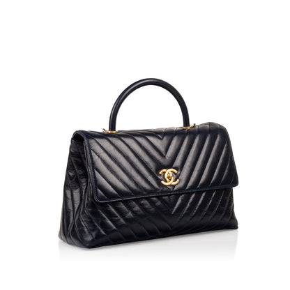 Chanel Coco Handle Calfskin Gold Shoulder Bag Calfskin