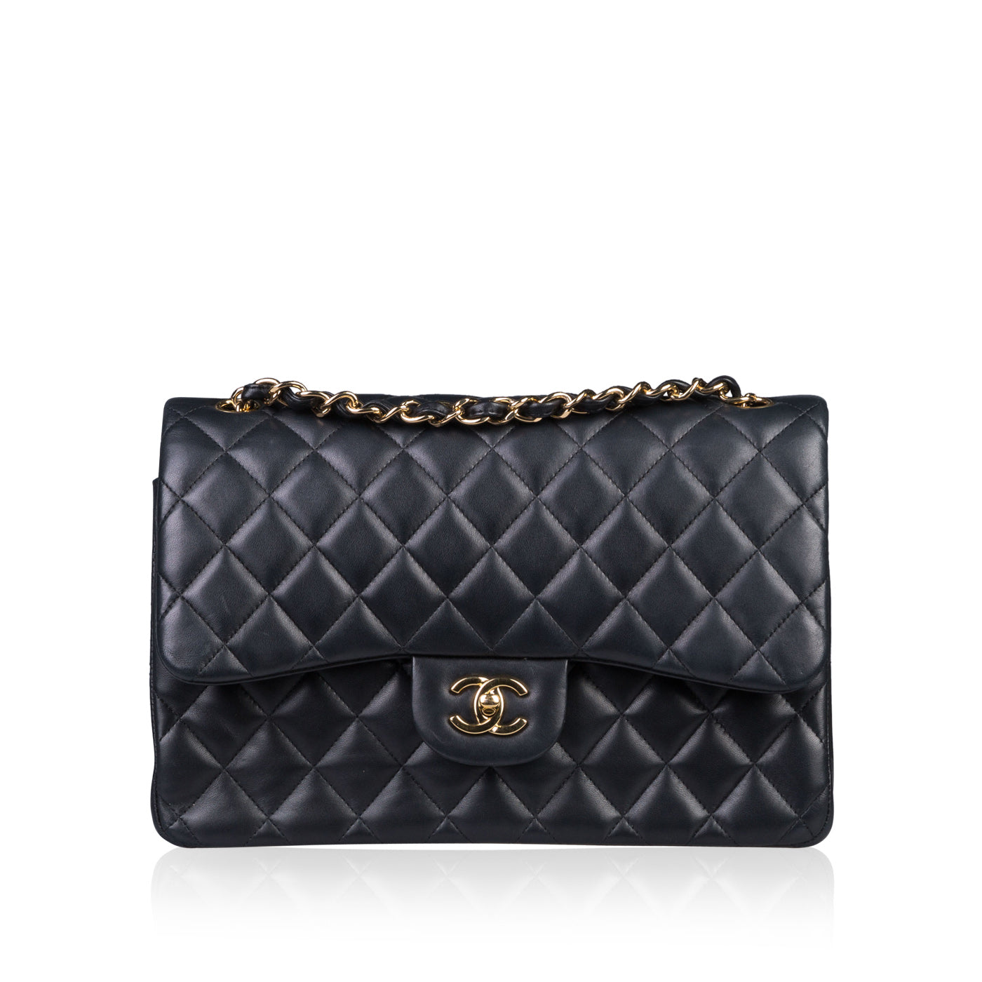Chanel Classic Flap Lambskin Black Shoulder Bag Style 275
