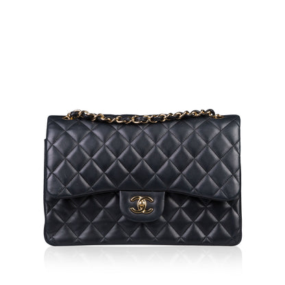 Chanel Classic Flap Lambskin Black Shoulder Bag Style 275