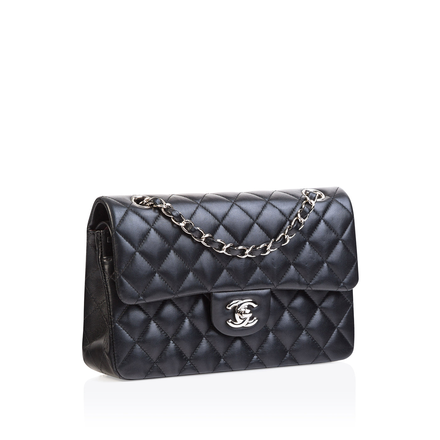Chanel Classic Flap Lambskin Black Shoulder Bag Style 272