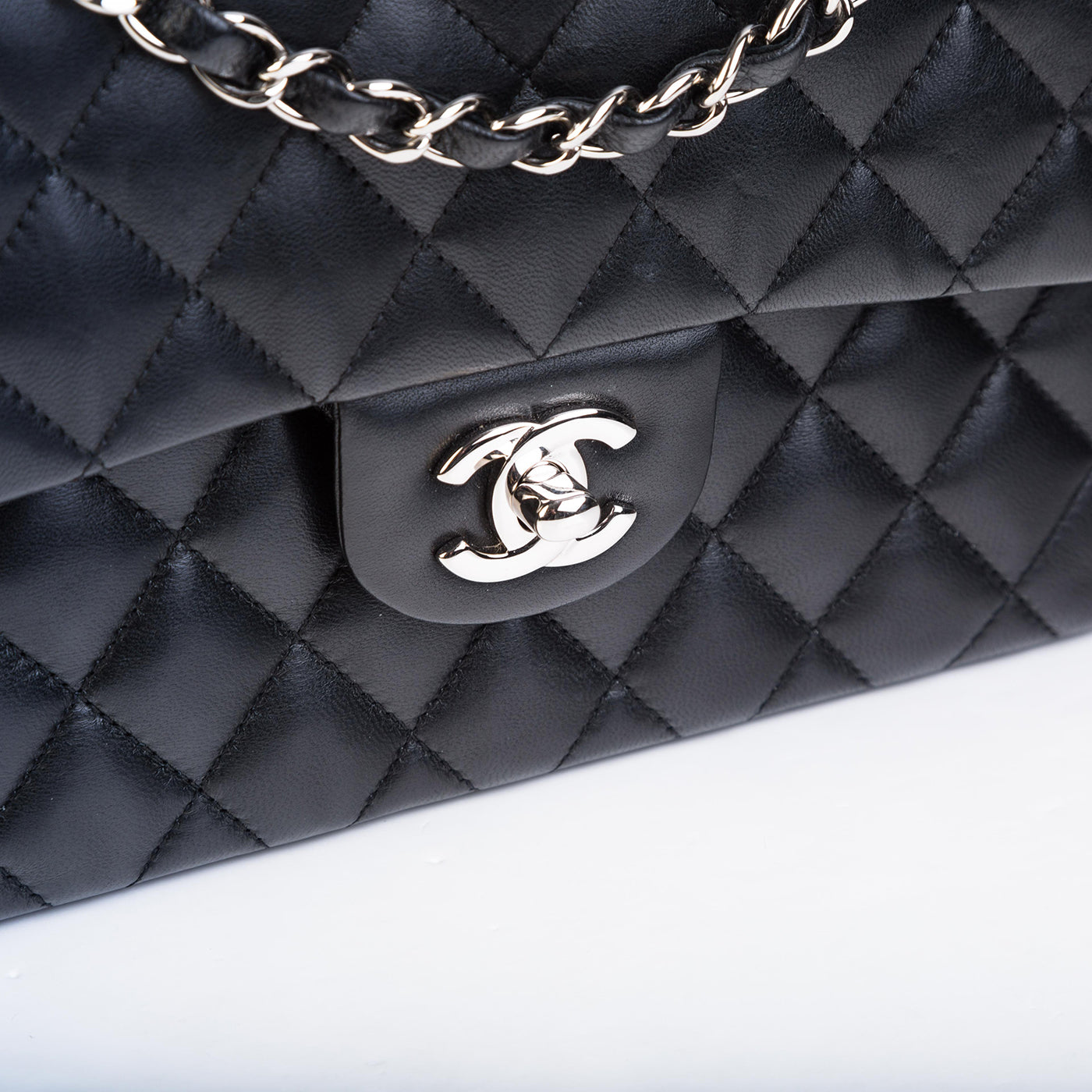 Chanel Classic Flap Lambskin Black Shoulder Bag Style 272