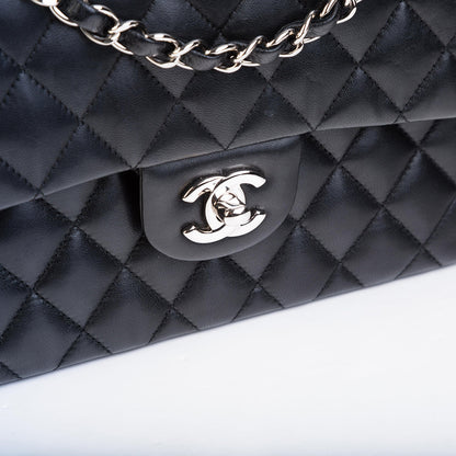 Chanel Classic Flap Lambskin Black Shoulder Bag Style 272