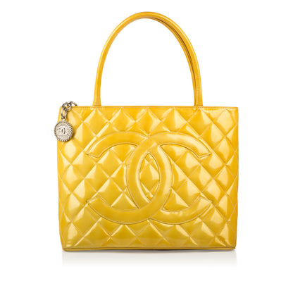 Chanel Cc Medallion Tote Yellow