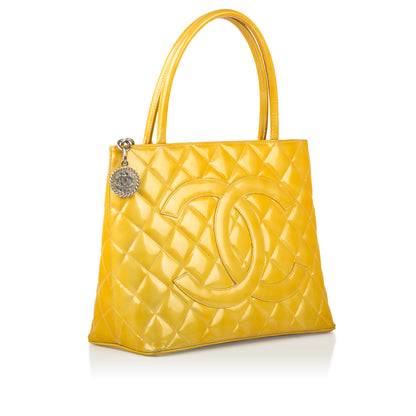Chanel Cc Medallion Tote Yellow