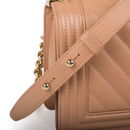 Chanel Boy Bag Lambskin Gold Shoulder Bag Style 14
