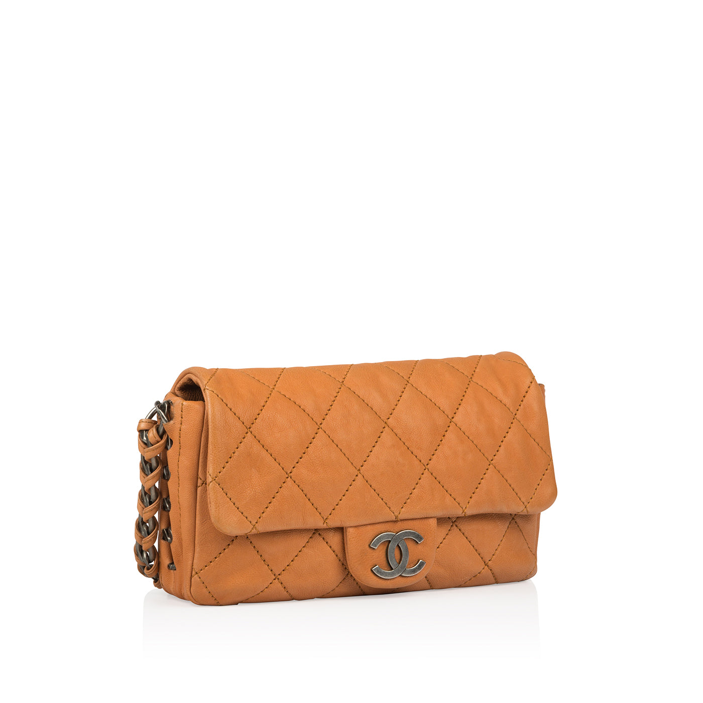 Chanel Classic Flap Leather Beige Shoulder Bag