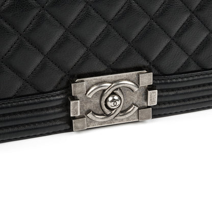 Chanel Boy Bag Lambskin Black Shoulder Bag Style 65