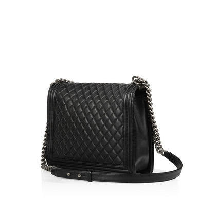 Chanel Boy Bag Lambskin Black Shoulder Bag Style 65