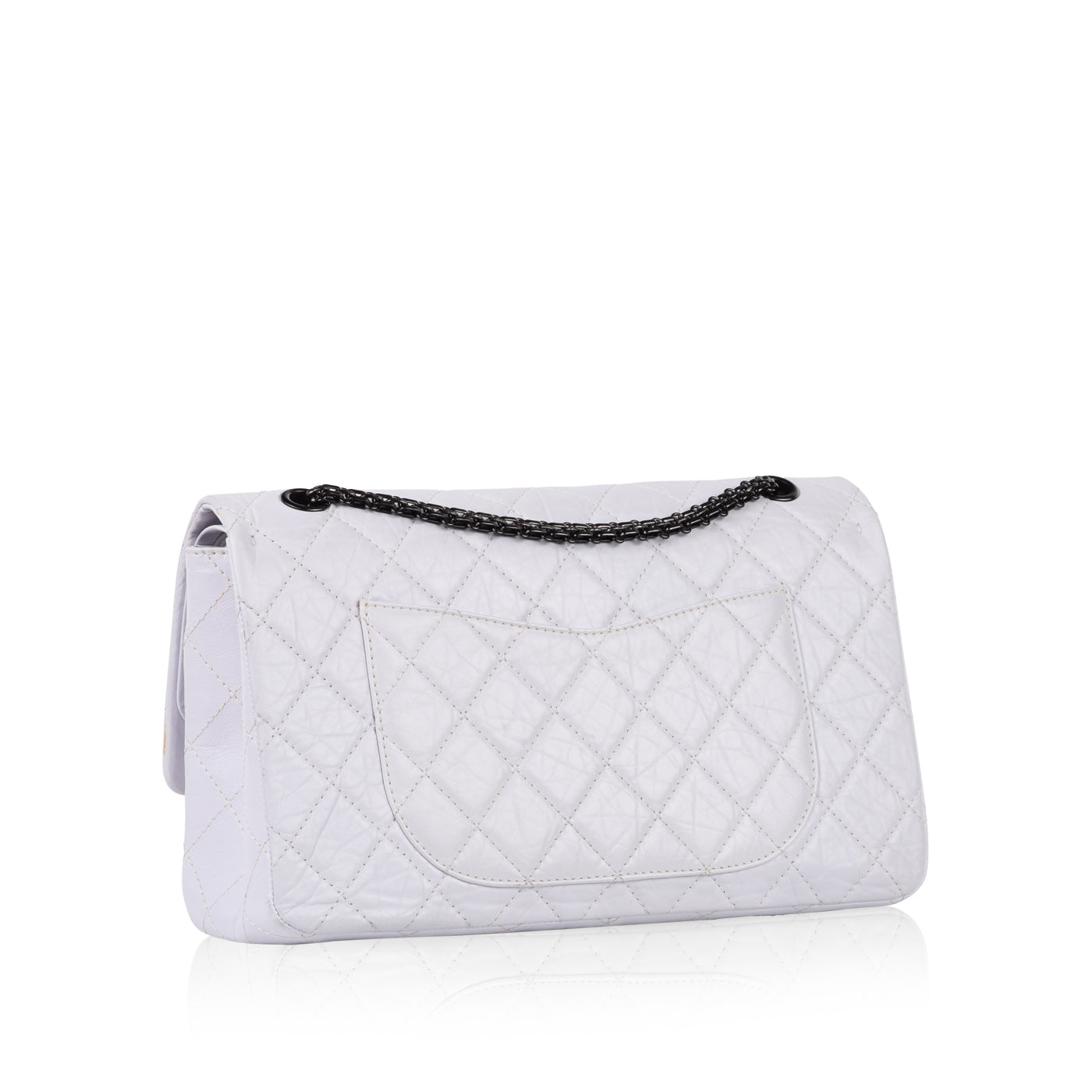 Chanel Classic Flap Lambskin White Shoulder Bag