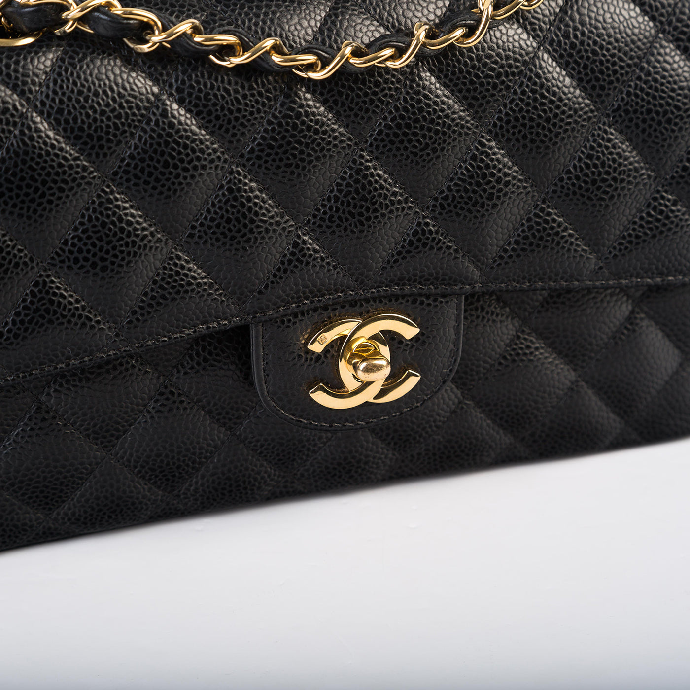 Chanel Classic Flap Caviar Black Shoulder Bag Style 130