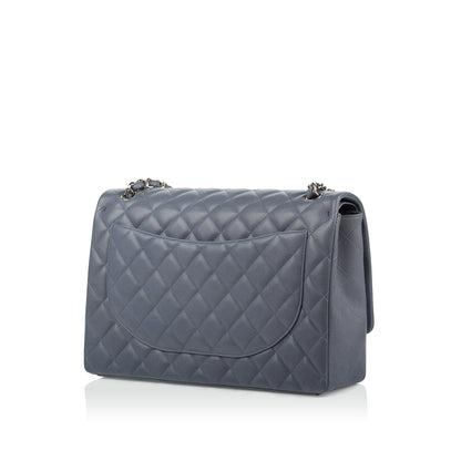 Chanel Classic Flap Lambskin Silver Shoulder Bag Style 30