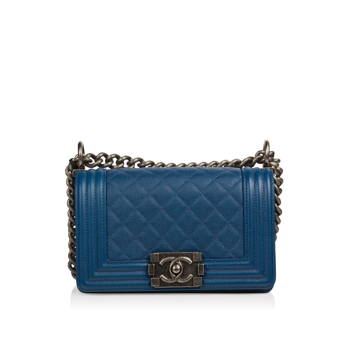 Chanel Boy Bag Caviar Silver Shoulder Bag Caviar