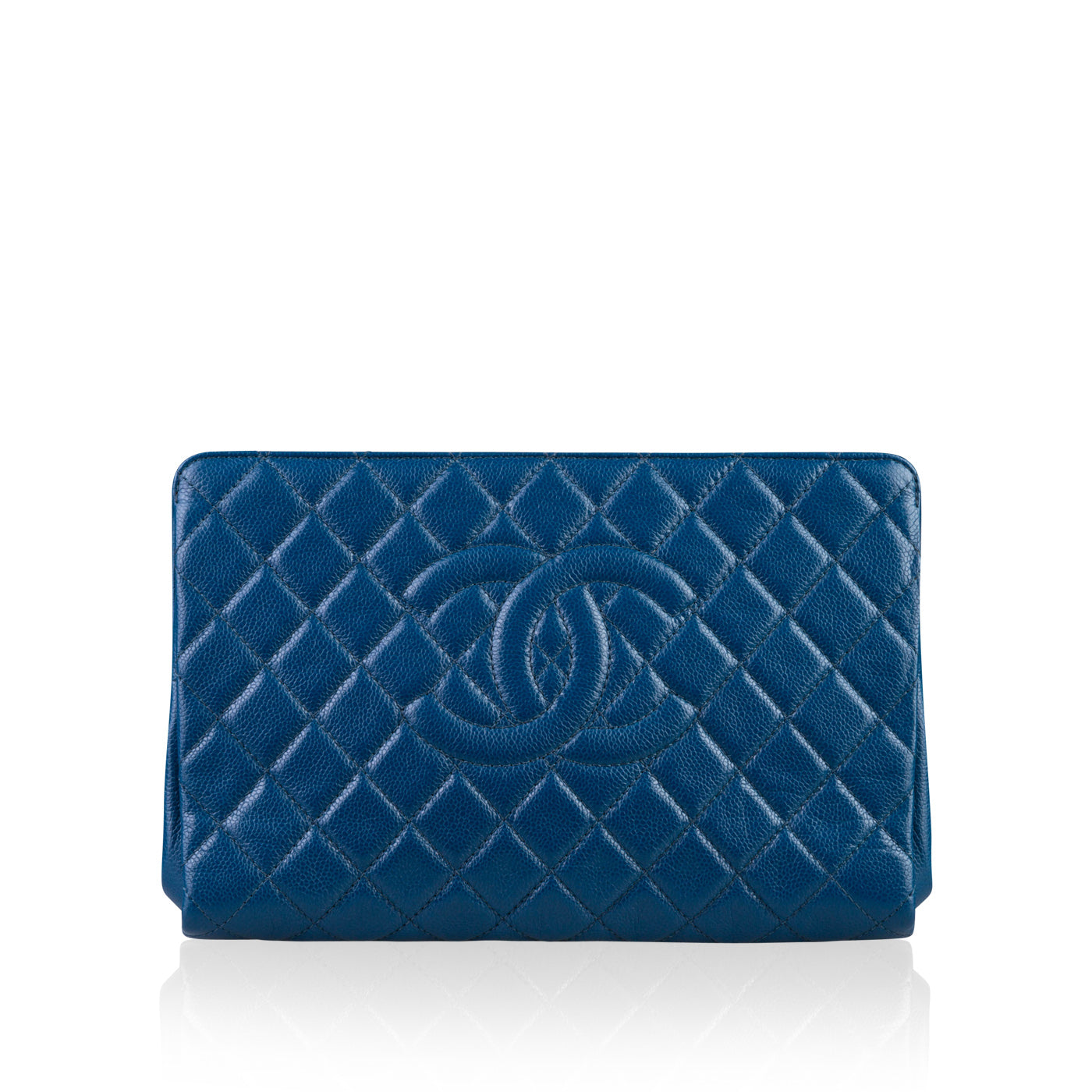 Chanel Timeless Caviar Blue Clutch