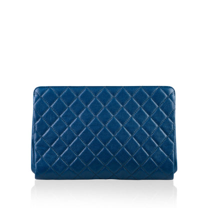 Chanel Timeless Caviar Blue Clutch
