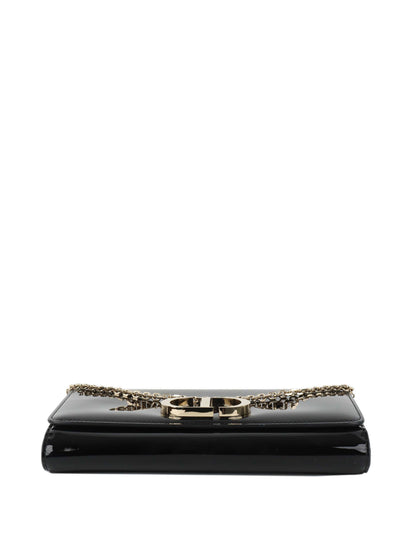 Dior Black Patent Leather 30 Montaigne Chain Clutch