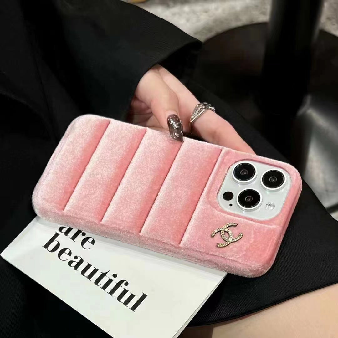 Autumn and Winter Golden Velvet Diamond  phone case for iPhone