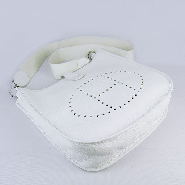 Luxury Hermes Evelyne I Handbag White Silver