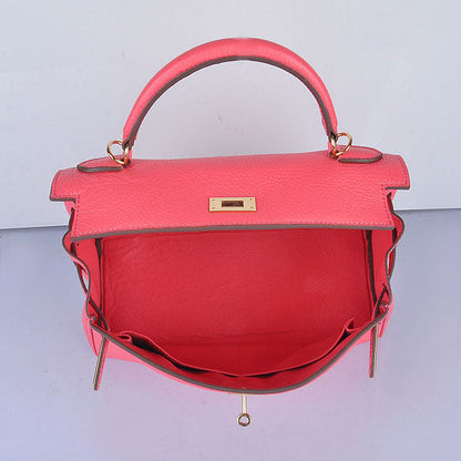 Luxury Hermes Kelly 32Cm Togo Leather Handbag 6108 Lip Pink Golden
