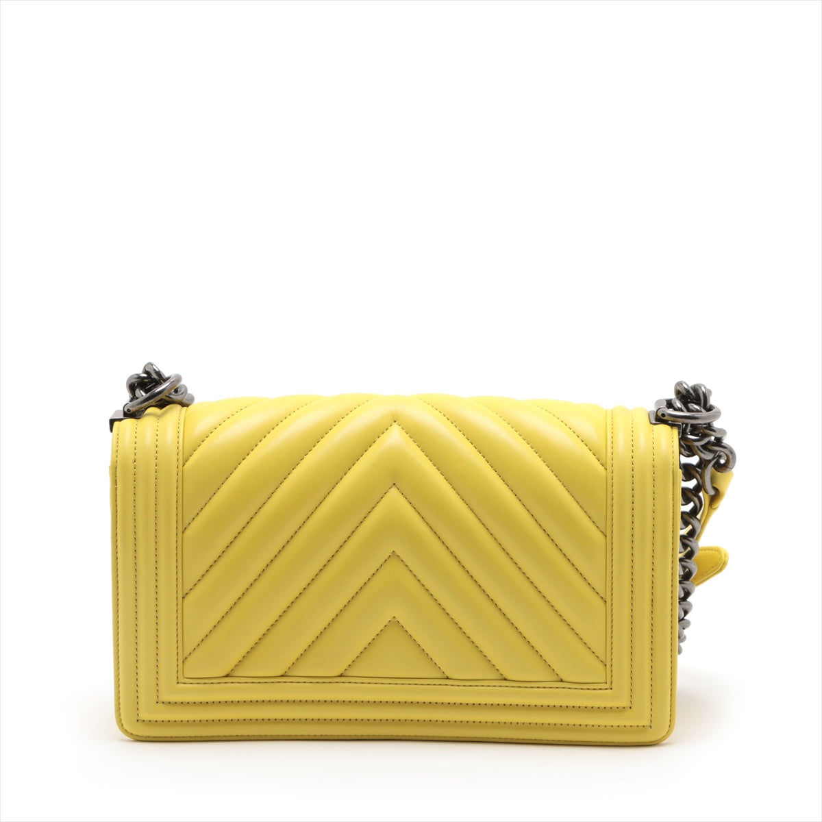 Chanel Boy Silver Chain Shoulder Bag