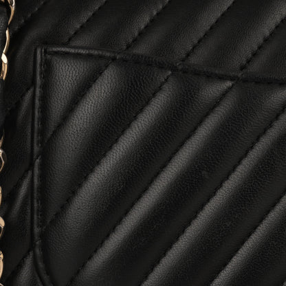 Chanel Classic Flap Lambskin Black Shoulder Bag Style 315