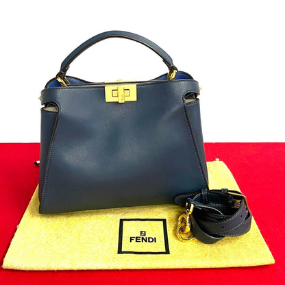 Fendi Peekaboo Iconic Essential Leather 2Way Handbag