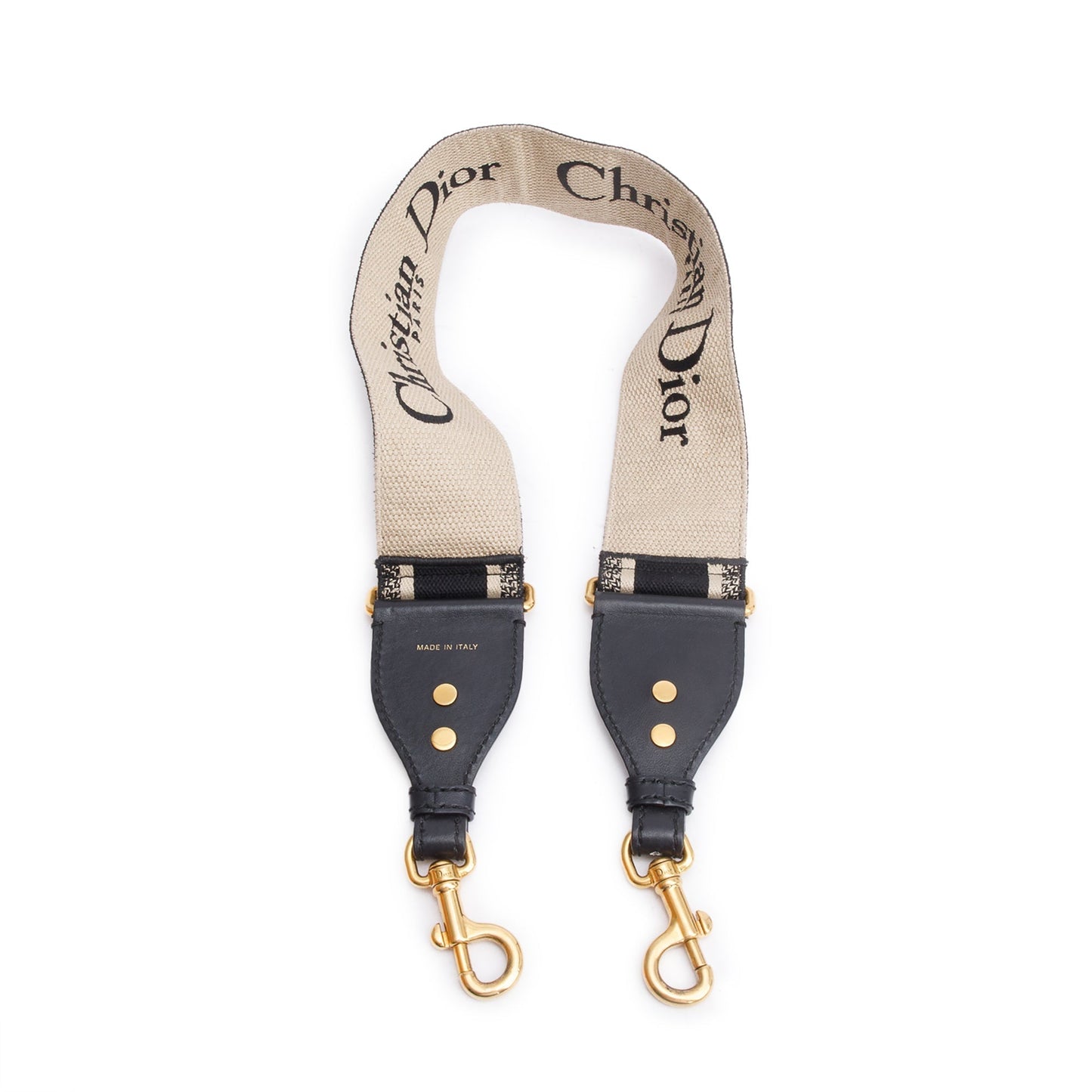 Christian Dior Navy/Beige Embroidered Woven Shoulder Strap