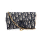 Christian Dior Oblique Jacquard Saddle Pouch with Chain