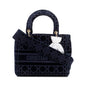 Christian Dior 2020 Navy Toile De Jouy Embroidery Medium Lady D-Lite Bag