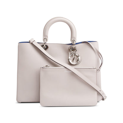 Christian Dior Ivory Calfskin Leather Large Diorissimo Tote