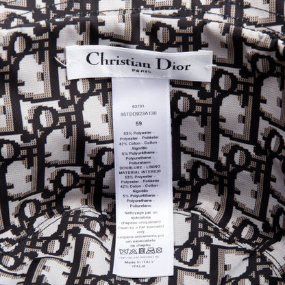 Christian Dior Black Cotton Teddy-D Reversible Small Brim Bucket Hat