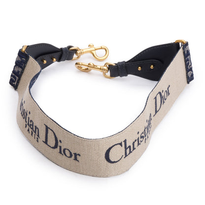 Christian Dior Navy/Beige Oblique Woven Shoulder Strap