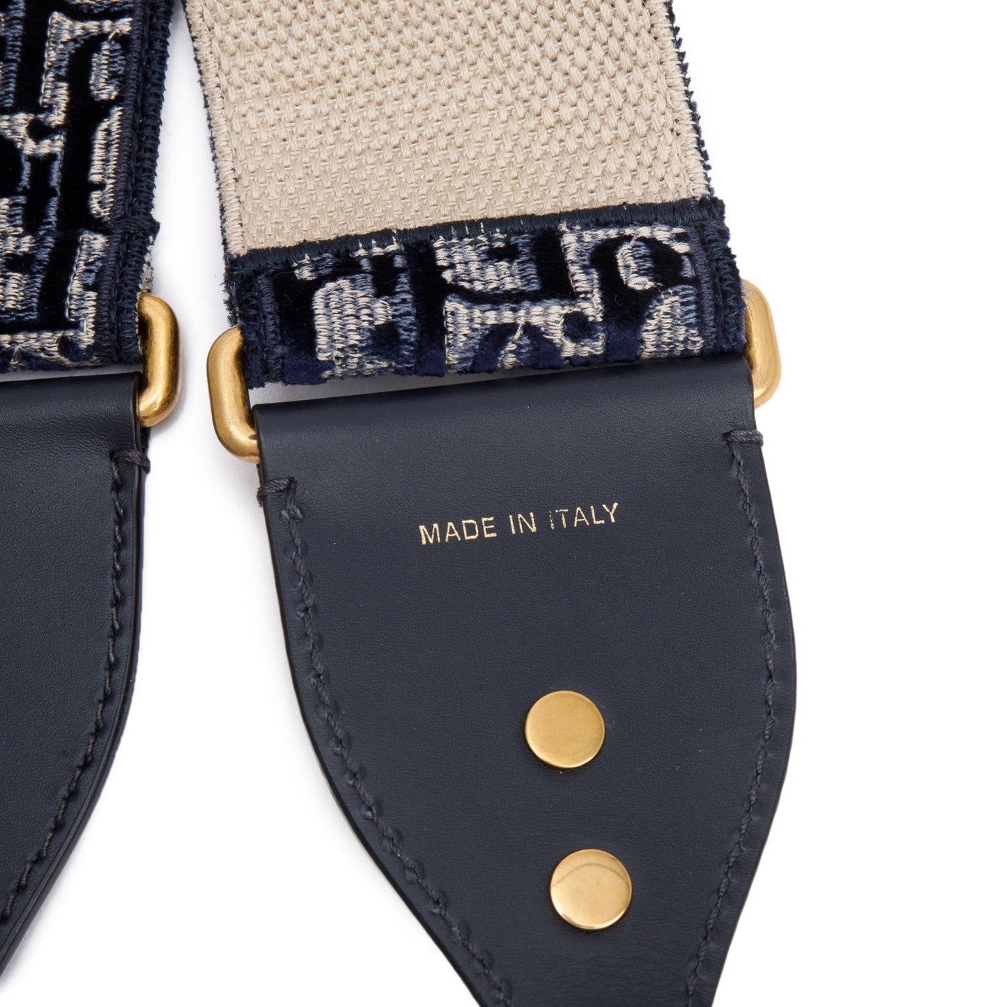 Christian Dior Navy/Beige Oblique Woven Shoulder Strap