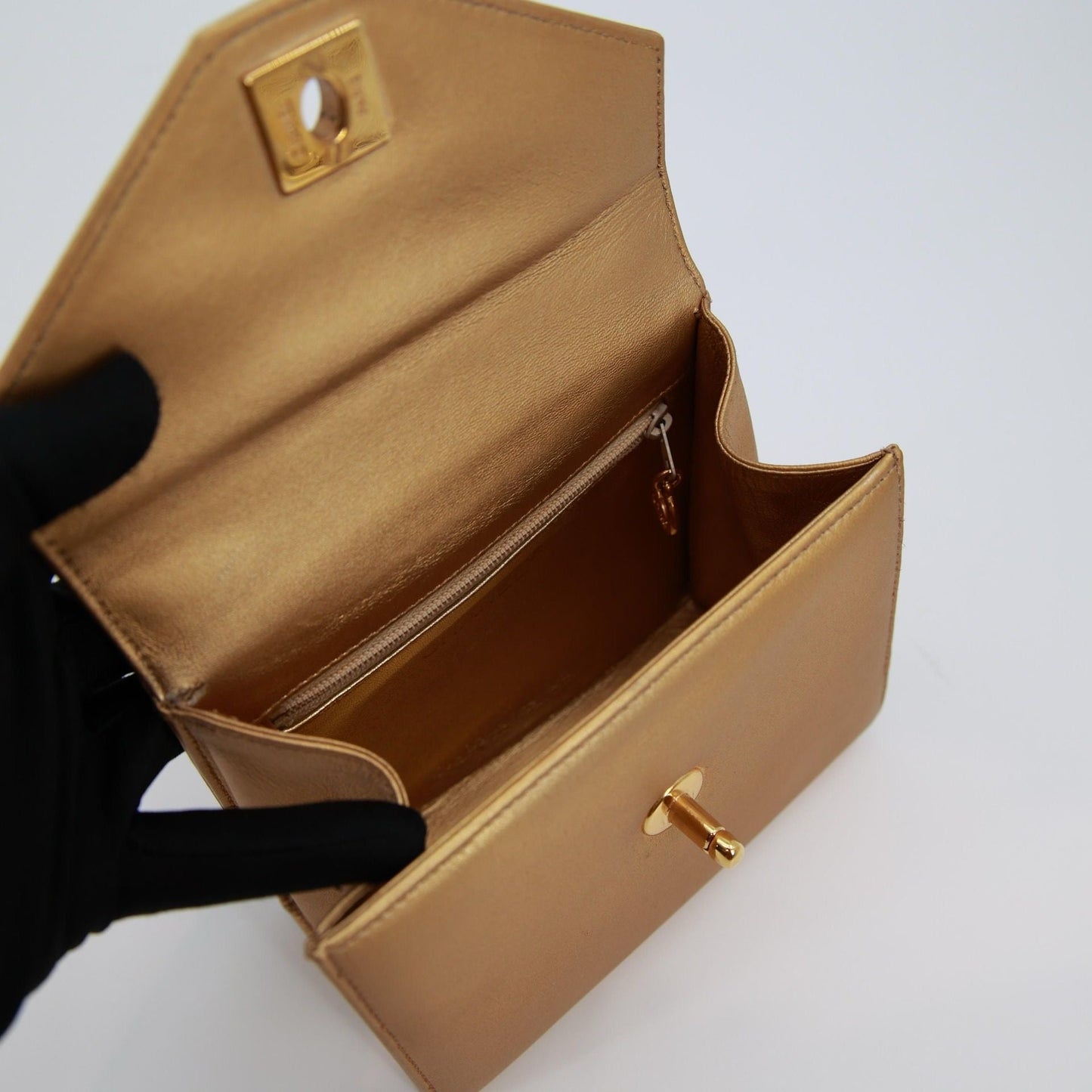 Chanel Kelly Gold Shoulder Bag Gold