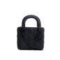 Christian Dior 2020 Black Ultramatte Cannage Leather Mini Lady Dior Bag