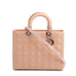 Christian Dior Beige Cannage Patent Leather Large Lady Dior Bag