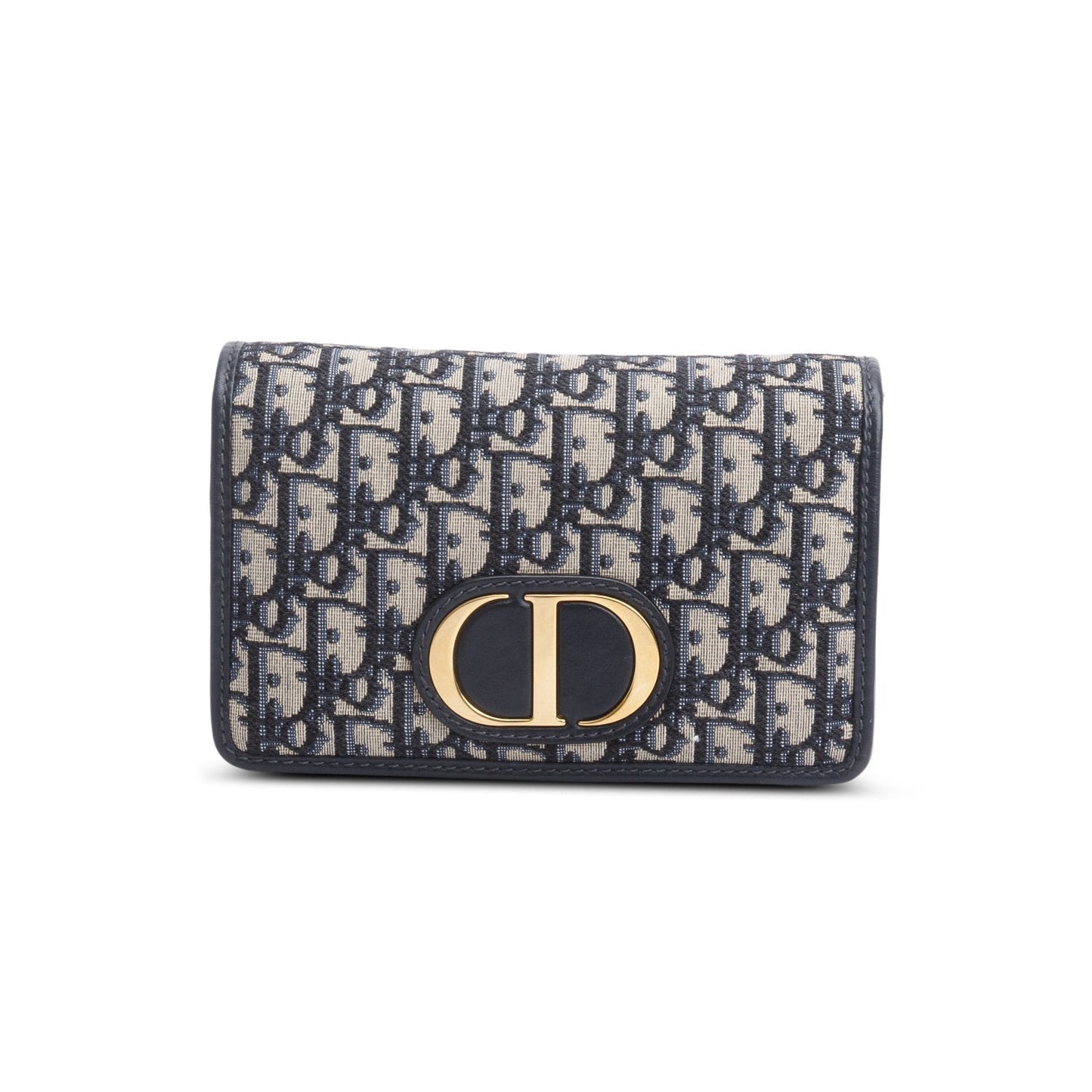 Christian Dior 2020 Navy Oblique 30 Montaigne 2-In-1 Pouch Bag