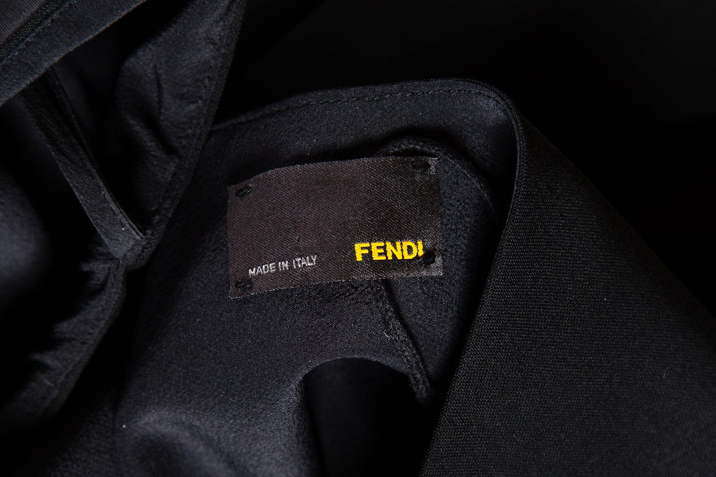 Fendi Black Fitted One Shoulder Dress SZ 44