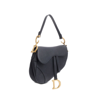 Christian Dior 2020 Black Grained Calfskin Saddle Bag