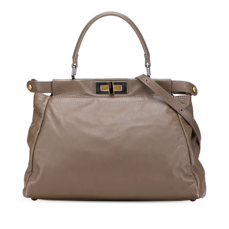 Fendi Peekaboo Leather Red Handbag Style 33