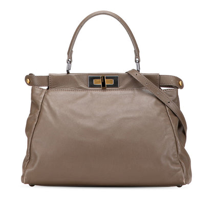 Fendi Peekaboo Leather Red Handbag Style 33