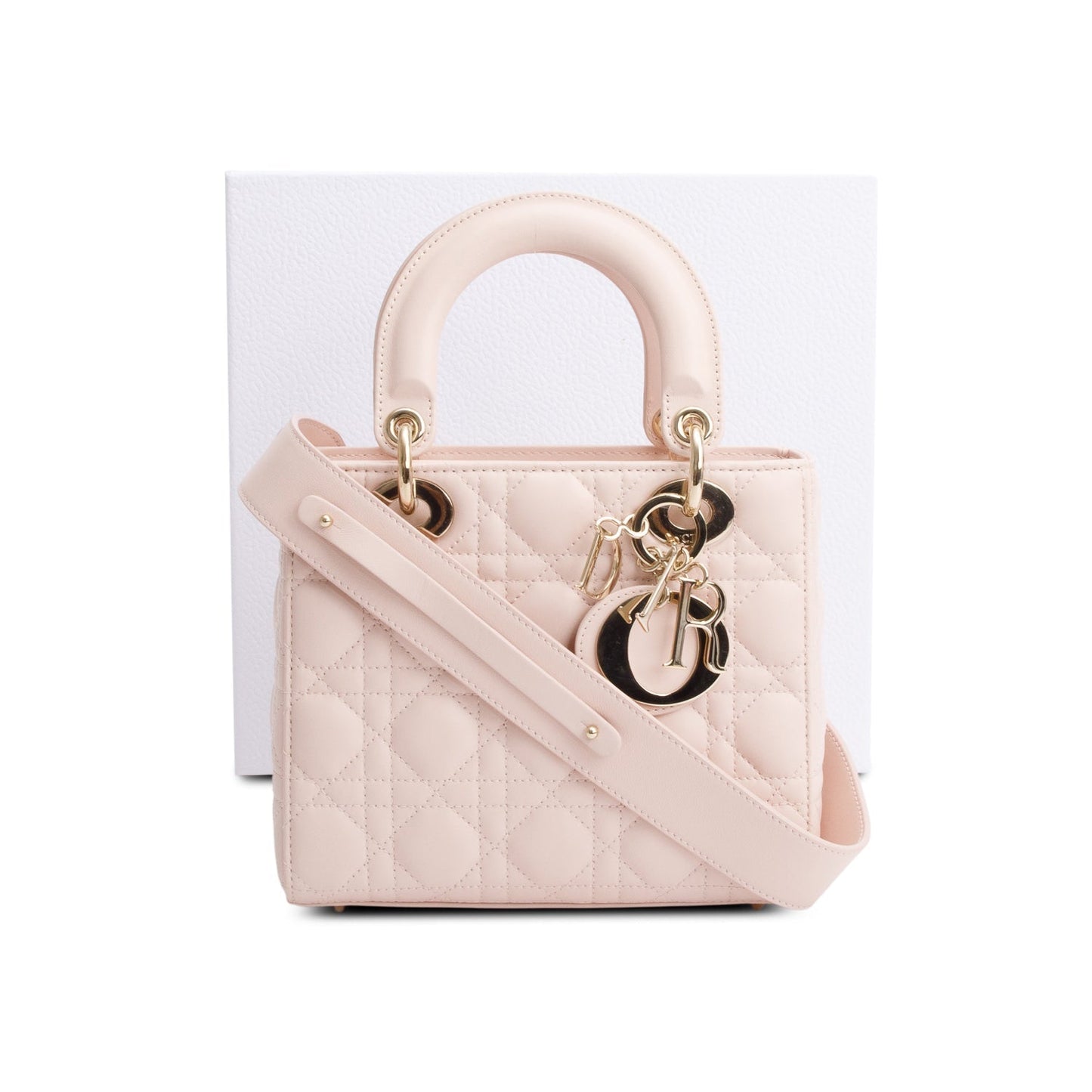 Christian Dior 2024 Pink Cannage Lambskin Leather Small Lady Dior Bag