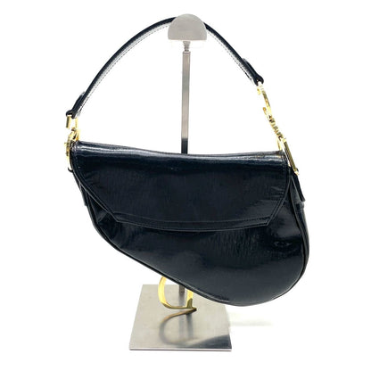 Dior Saddle Small Shoulder Bag Black Patent Leather