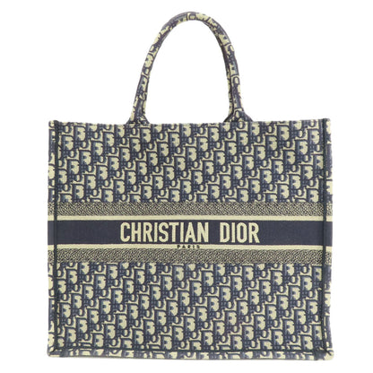 Christian Dior Tote Bag canvas Navy book tote large Women
